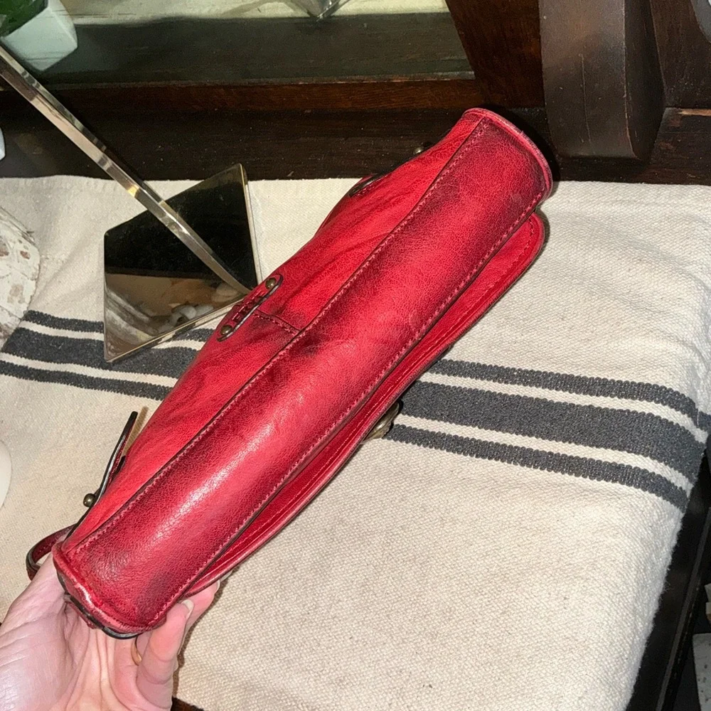 NWOT Frye Leather Cameron Crossbody Clutch Bag Burnt Red Hangtag MSRP $398 - Picture 10 of 16